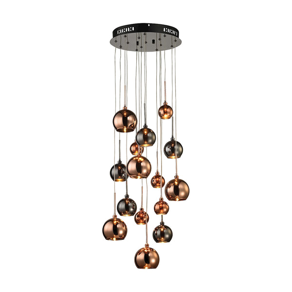 Nexion 15 Light Chandelier In Black Chrome - Small