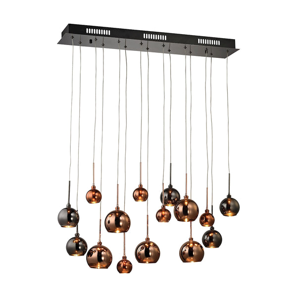 Nexion 15 Light Chandelier In Black Chrome - Large
