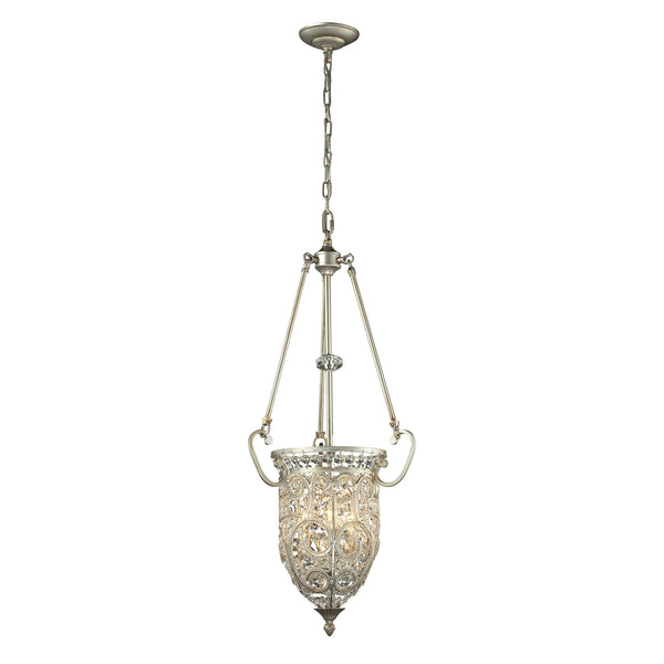 Andalusia 3 Light Pendant In Aged Silver
