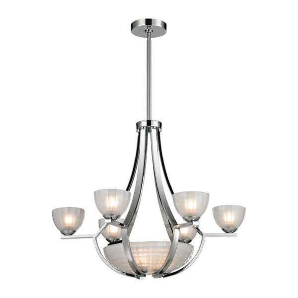 Sculptive 9 Light Chandelier In Polished Chrome