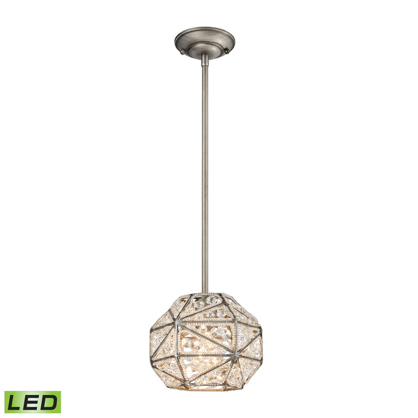 Constructs 1 Light LED Pendant In Weathered Zinc