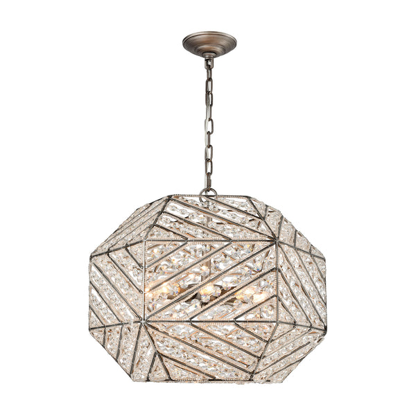 Constructs 8 Light Chandelier In Weathered Zinc