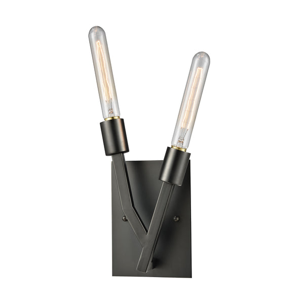 Freeform 2 Light Wall Sconce In Aged Black Nickel