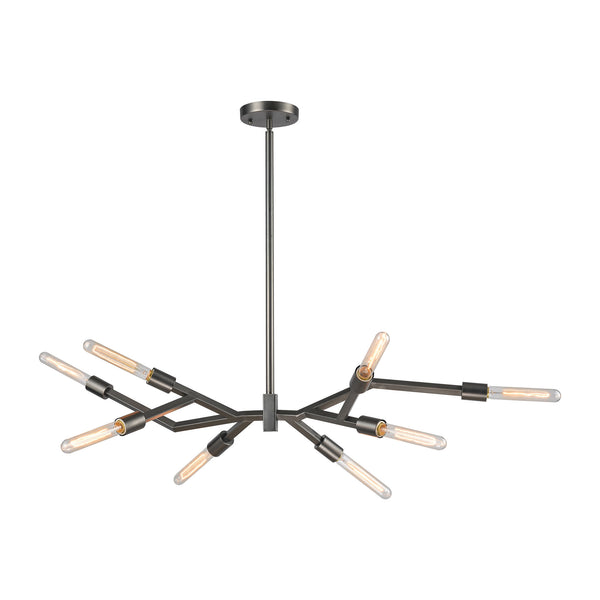 Freeform 8 Light Chandelier In Aged Black Nickel