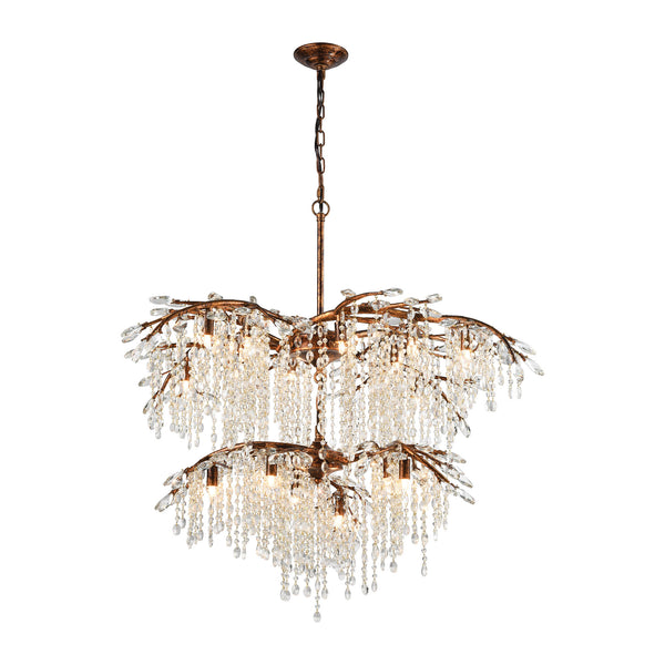 Elia 18 Light Chandelier In Spanish Bronze