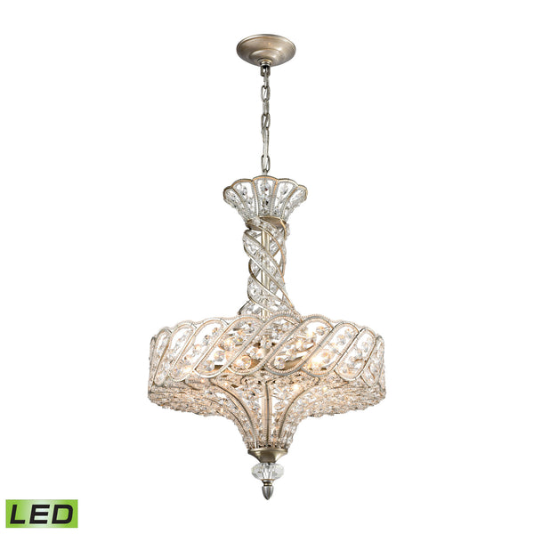 Cumbria 6 Light LED Chandelier In Aged Silver