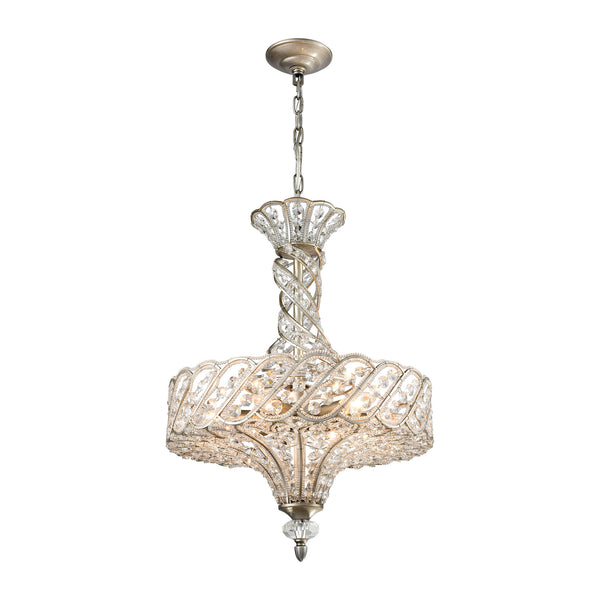 Cumbria 6 Light Chandelier In Aged Silver
