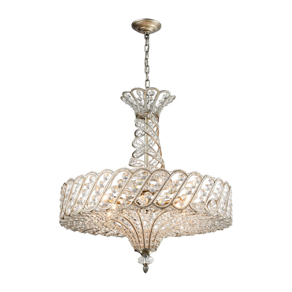 Cumbria 8 Light Chandelier In Aged Silver