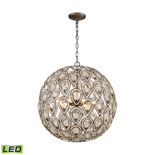 Evolve 8 Light LED Chandelier In Weathered Zinc
