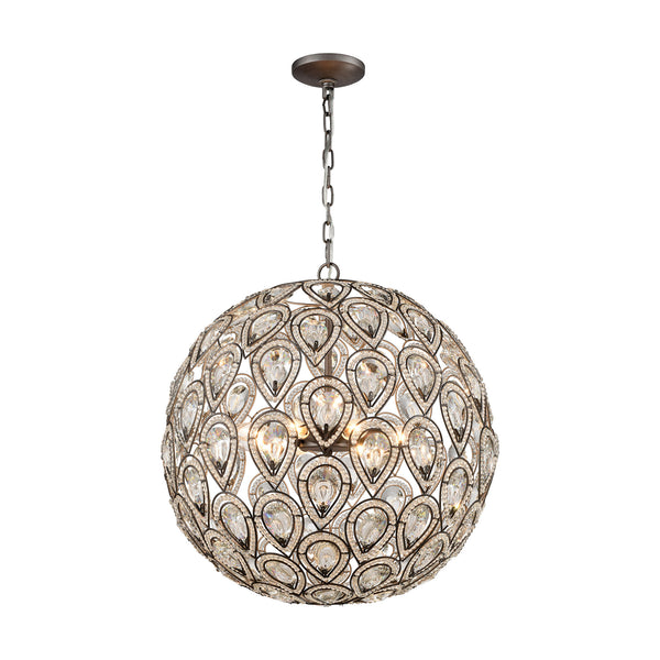 Evolve 8 Light Chandelier In Weathered Zinc