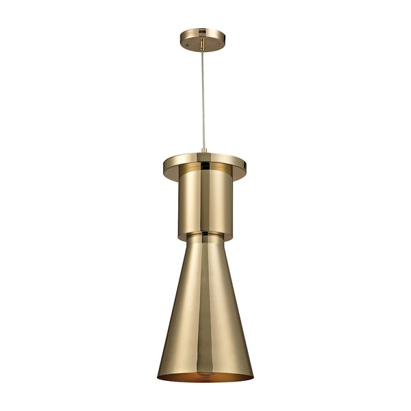 Stacked Geometric 1 Light Flair Pendant In Gold Plate