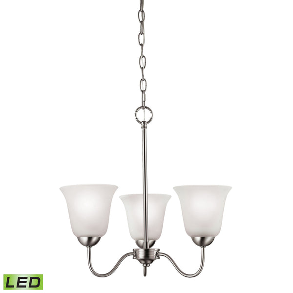 Conway 3 Light LED Chandelier In Brushed Nickel