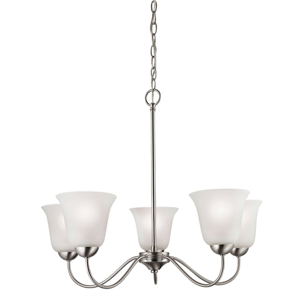Conway 5 Light EEF Chandelier In Brushed Nickel