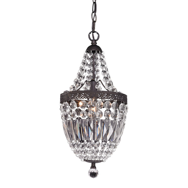 Morley Mini Chandelier In Dark Bronze And Clear