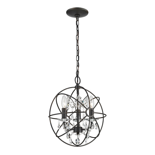 Restoration 3 Light Crystal Globe Pendant