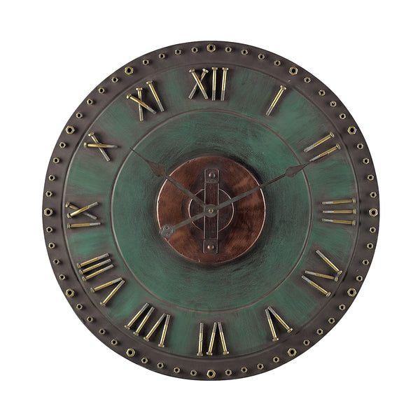 Metal Roman Numeral Outdoor Wall Clock