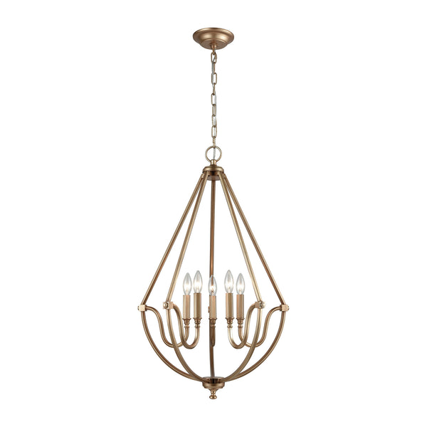 Stanton 5 Light Chandelier In Matte Gold