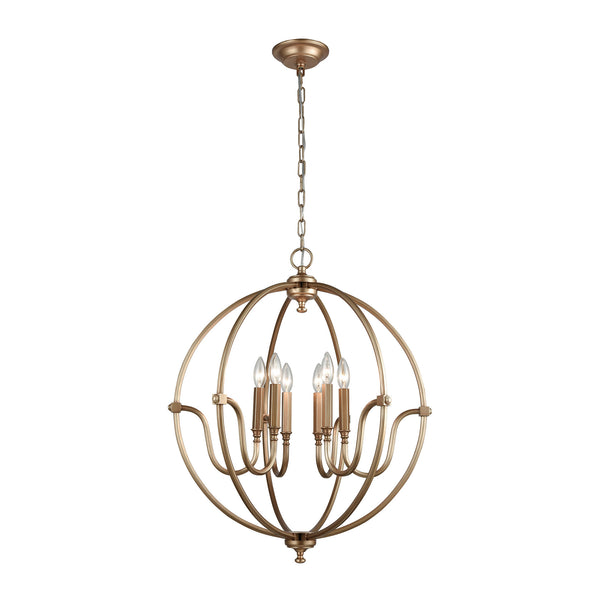 Stanton 6 Light Chandelier In Matte Gold
