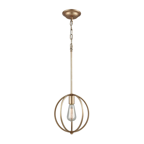Stanton 1 Light Pendant In Matte Gold - Includes Recessed Lighting Kit