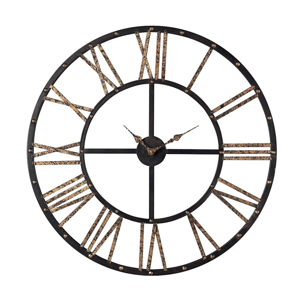 Metal Framed Roman Numeral Open Back Wall Clock