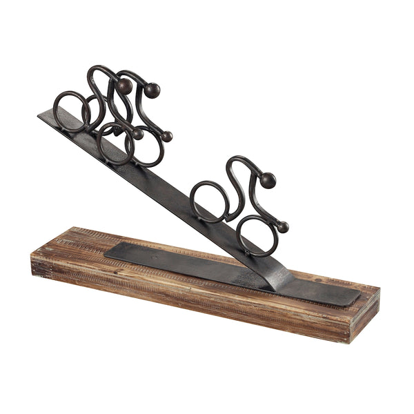 Abstract Cyclists Mounted On Wooden Base - Min 2