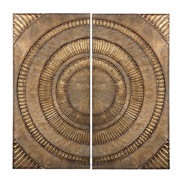 Abstract Metal Wall Panels - Set of 2