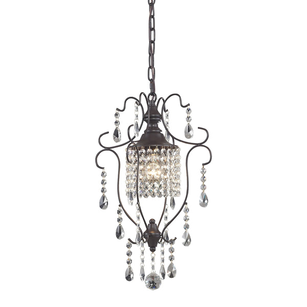 Storybrook Mini Pendant In Aged Bronze With Clear Crystal