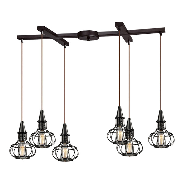 Yardley 6 Light Pendant In Oil Rubbed Bronze