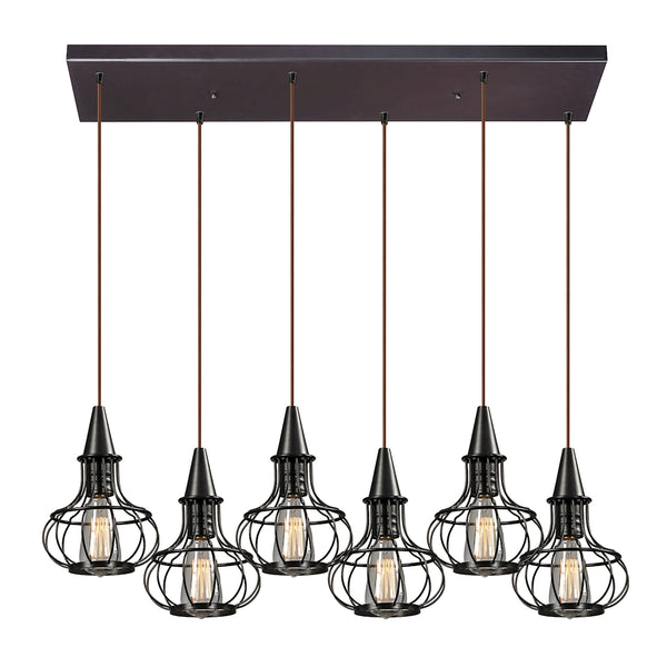 Yardley 6 Light Pendant In Oil Rubbed Bronze