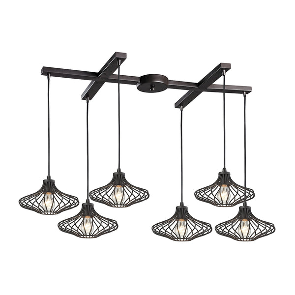 Yardley 6 Light Pendant In Oil Rubbed Bronze