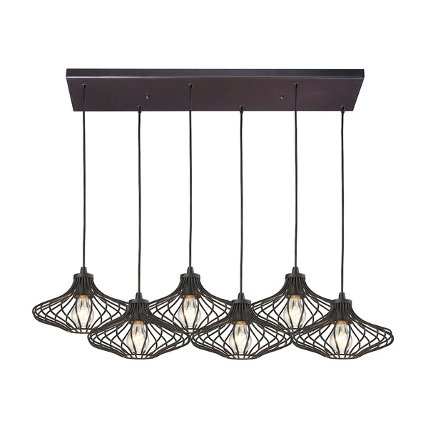 Yardley 6 Light Pendant In Oil Rubbed Bronze