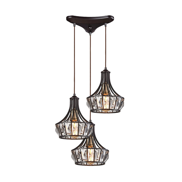 Yardley 3 Light Pendant In Oil Rubbed Bronze