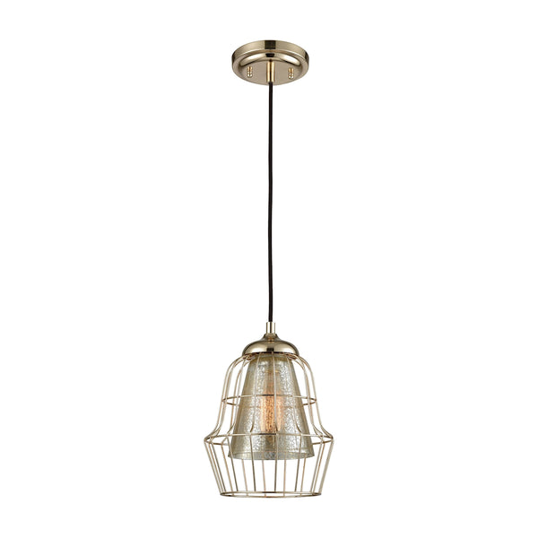 Yardley 1 Light Pendant In Polished Gold With Mercury Glass