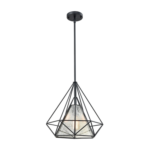 Geoweb 1 Light Pendant In Matte Black