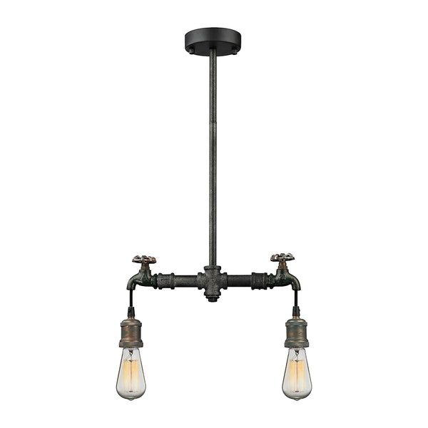Jonas 2 Light Pendant In Weathered Multitone