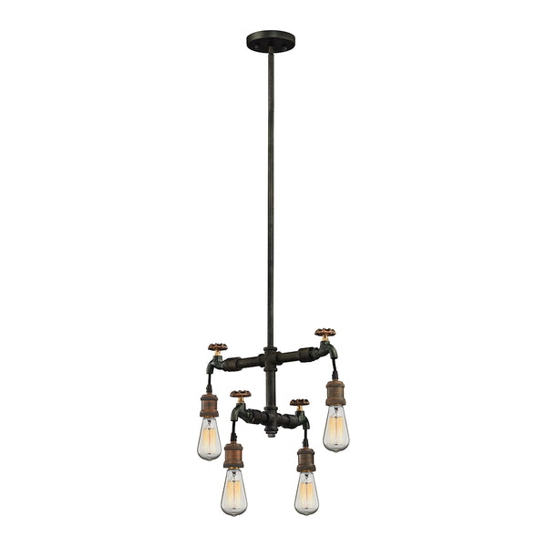 Jonas 4 Light Chandelier In Weathered Multitone
