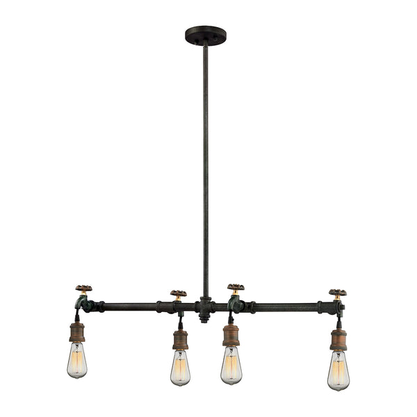 Jonas 4 Light Chandelier In Weathered Multitone