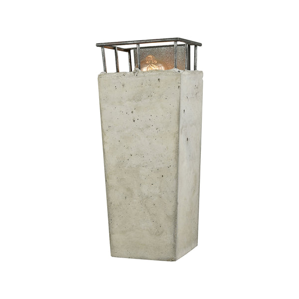 Brocca 1 Light Wall Sconce In Silverdust Iron With Concrete Shade