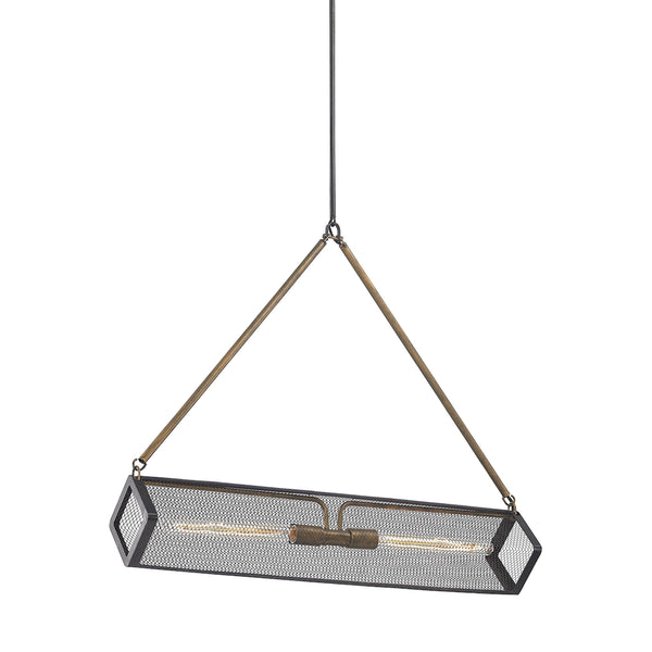 Donovan 2 Light Chandelier In Wrought Iron Black And Antique Gold