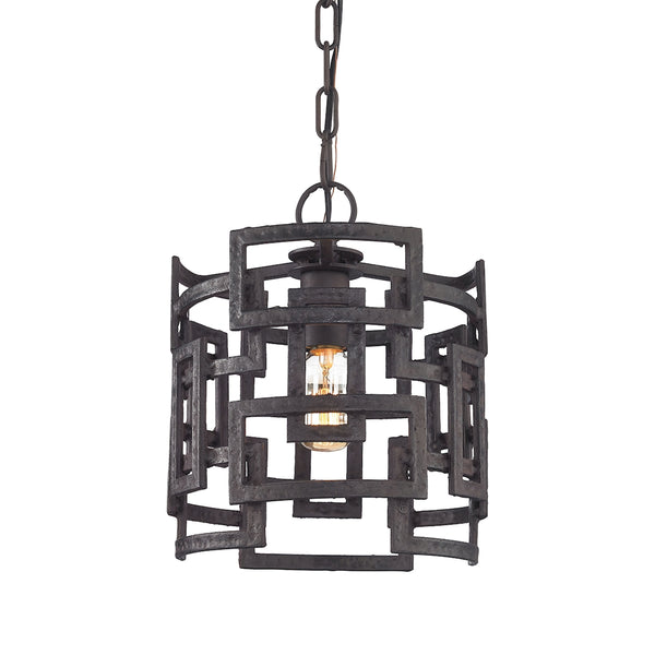 Garriston 1 Light Pendant In Clay Iron