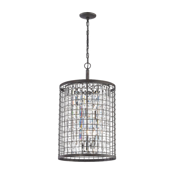 Nadina 4 Light Chandelier In Silverdust Iron