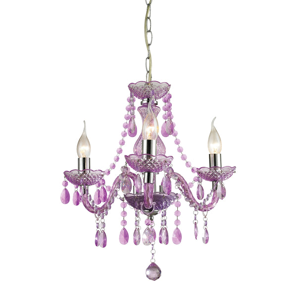 Theatre 3 Light Mini Chandelier In Purple