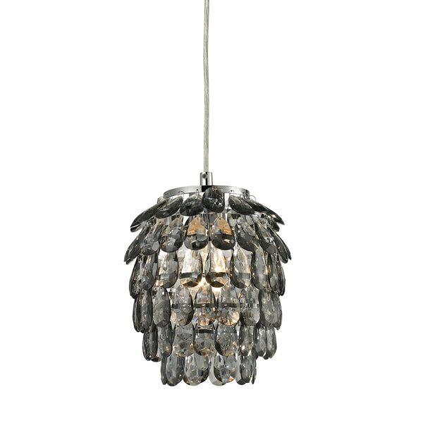 Kinloss 1 Light Smoked Drop Mini Pendant In Grey Smoke