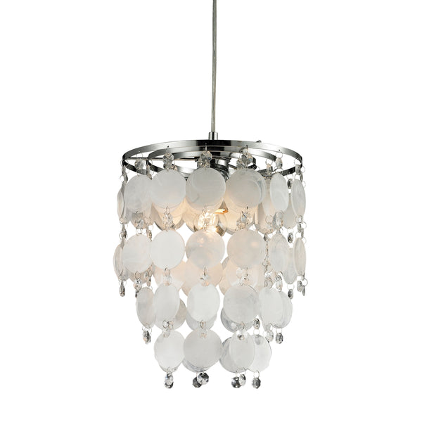 Montebello 1 Light Mini Pendant In Mop Shell And Chrome