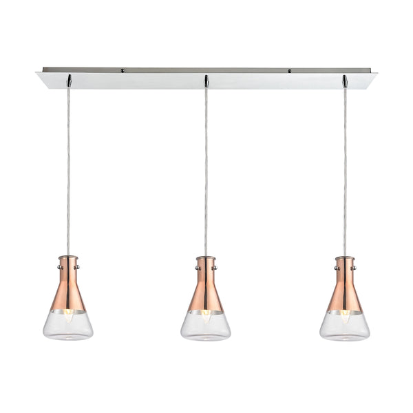 Olean 3 Light Pendant In Polished Chrome