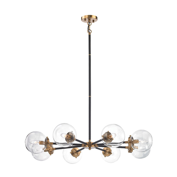 Boudreaux 8 Light Chandelier In Matte Black And Antique Gold