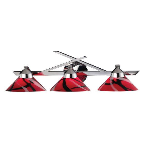 Refraction 3 Light Vanity In Polished Chrome And Mars Glass