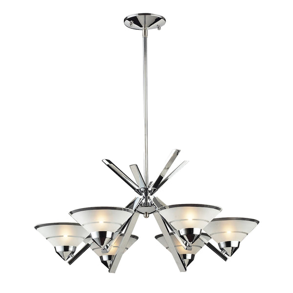 Refraction 6 Light Chandelier In Polished Chrome