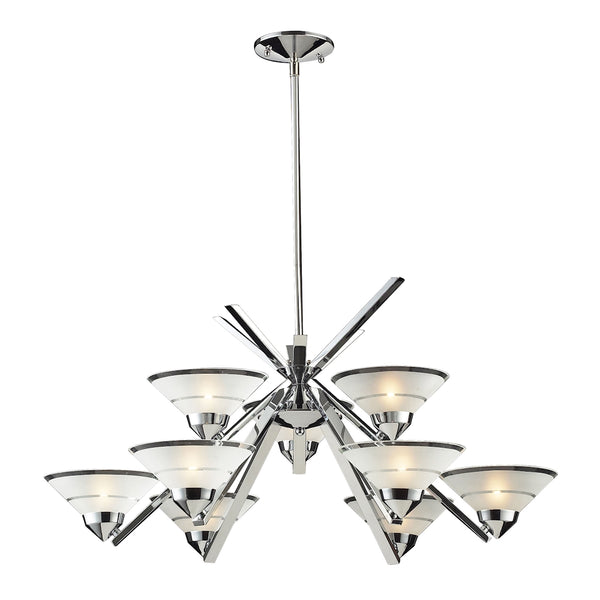 Refraction 9 Light Chandelier In Polished Chrome