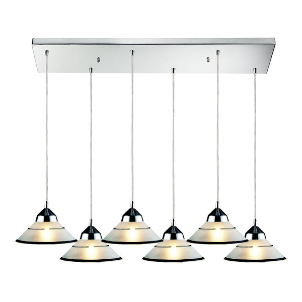 Refraction 6 Light Pendant In Polished Chrome